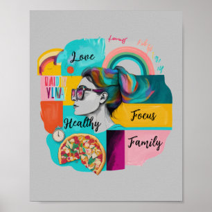 Mein Traumleben gestalten: Ein Grey-Vision-Board Poster