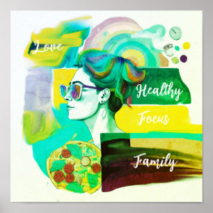 Mein Traumleben gestalten: Yellow Vision Board Poster