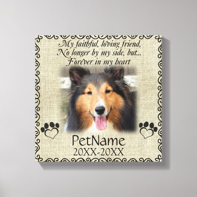 Mein treuer Freund Pet Beileid Custom Burlap Leinwanddruck (Vorderseite)