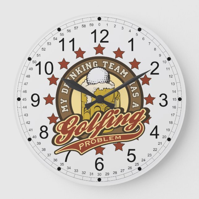 Mein Trinkteam hat ein Golfproblem Große Wanduhr (Vorderseite)