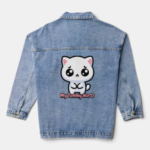 Mein Tummy tut weh! Niedlicher Cat Pub Jeansjacke