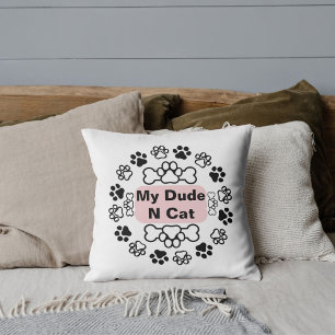 Mein Typ und Katze Funny Retro Niedlich Modern Paw Kissen