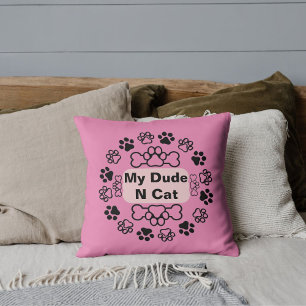 Mein Typ und Katze Funny Retro Niedlich Modern Pin Kissen