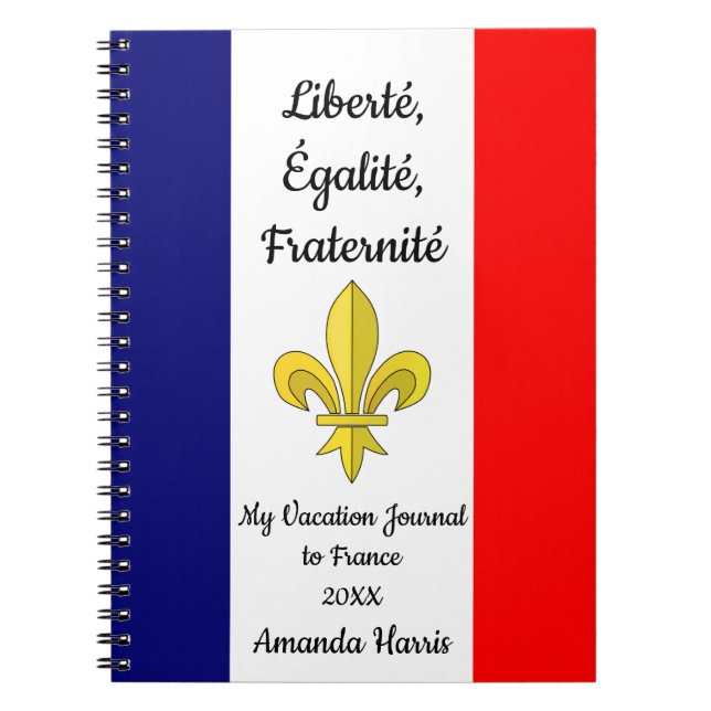 Mein Vacation Journal nach Frankreich Notizblock (Vorderseite)