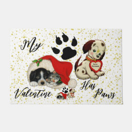 Mein Valentin hat Pfoten bezaubernde Niedliche Hun Fußmatte