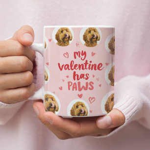 Mein Valentin hat Pfoten Personalisiertes Hunde-Fo Kaffeetasse