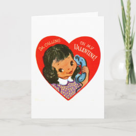 Mein Valentine auf einem Retro-Telefon anrufen Feiertagskarte