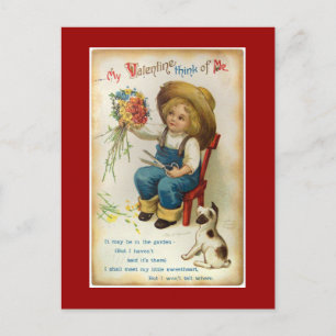 Mein Valentine denken an mich Vintage Postkarte