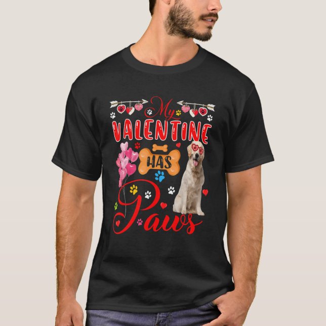 Mein Valentine hat Paws Labrador Retriever Sunglim T-Shirt (Vorderseite)