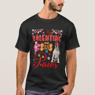 Mein Valentine hat Paws Niedlich Boston Terrier Su T-Shirt