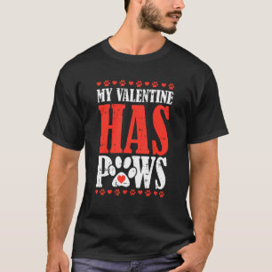 Mein Valentine hat Pfoten Valentinstag Funny Dop T-Shirt