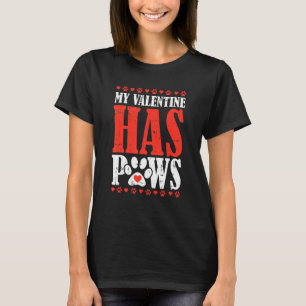 Mein Valentine hat Pfoten Valentinstag Funny Dop T-Shirt