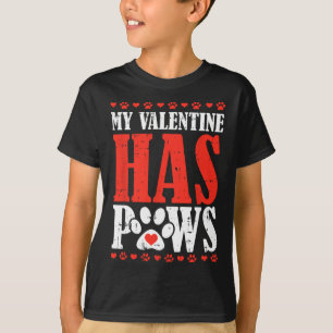 Mein Valentine hat Valentinstag Spaß Hund Welpe T-Shirt
