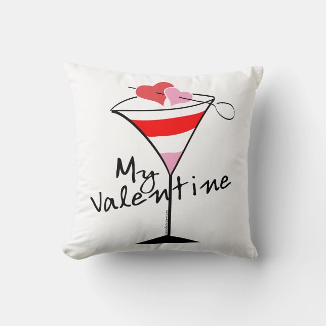 Mein Valentine Herz Martini Design Kissen (Vorderseite)