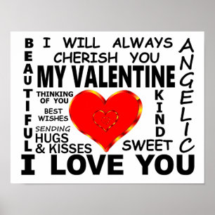 Mein Valentine I Liebe dich Poster