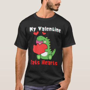Mein Valentine isst Herz Funny Dinosaur Boys Valen T-Shirt