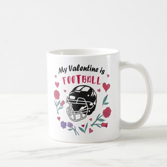 Mein Valentine ist die Football Business Card Kaffeetasse (Rechts)
