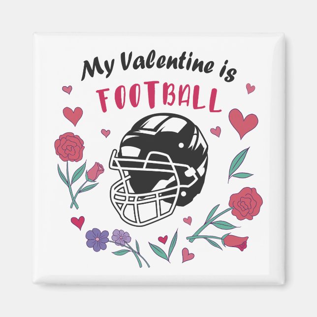 Mein Valentine ist die Football Business Card Napk Magnet (Vorne)