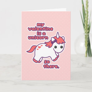 Mein Valentine ist ein Einhorn Feiertagskarte