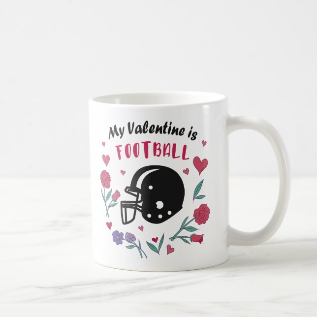 Mein Valentine ist Fußball Einladung Postkarte Kaffeetasse (Rechts)