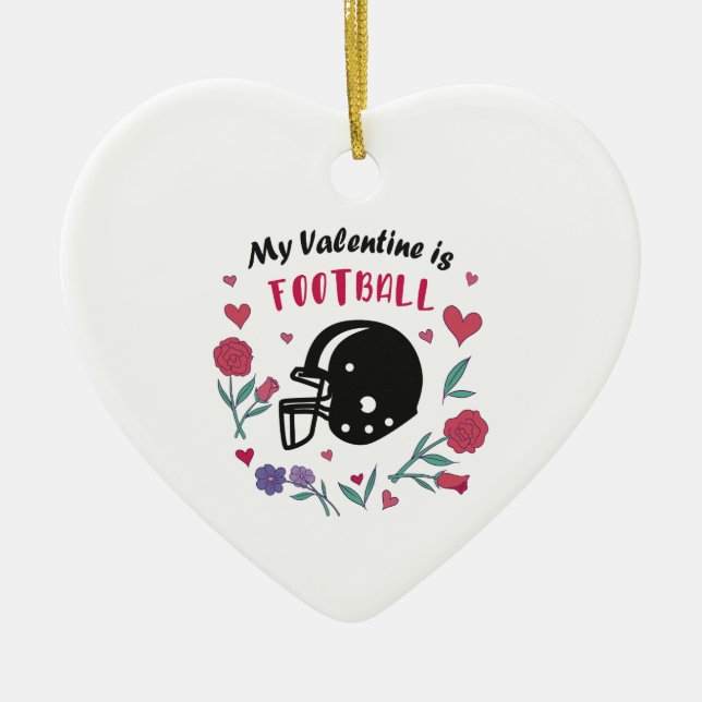 Mein Valentine ist Fußball Einladung Postkarte Keramik Ornament (Vorne)