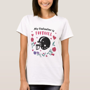Mein Valentine ist Fußball Einladung Postkarte T-Shirt