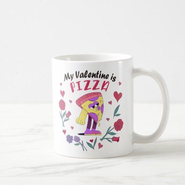 Mein Valentine ist Pizza-Einladung Kaffeetasse (Rechts)