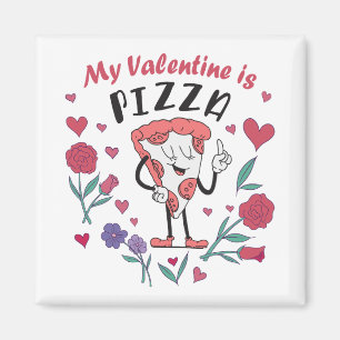 Mein Valentine ist Pizza-Einladung Magnet