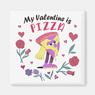 Mein Valentine ist Pizza-Einladung Magnet