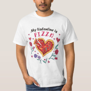Mein Valentine ist Pizza Einladung Magnet T-Shirt