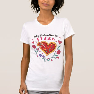 Mein Valentine ist Pizza Einladung Magnet T-Shirt