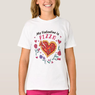 Mein Valentine ist Pizza Einladung Magnet T-Shirt