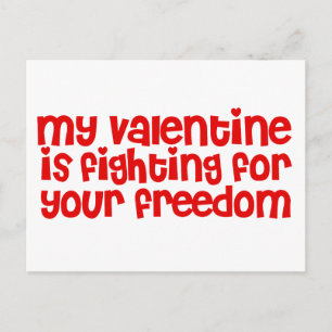Mein Valentine kämpft für deine Freiheit Feiertagspostkarte