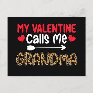 Mein Valentine nennt mich Oma Leopard Buffalo Postkarte