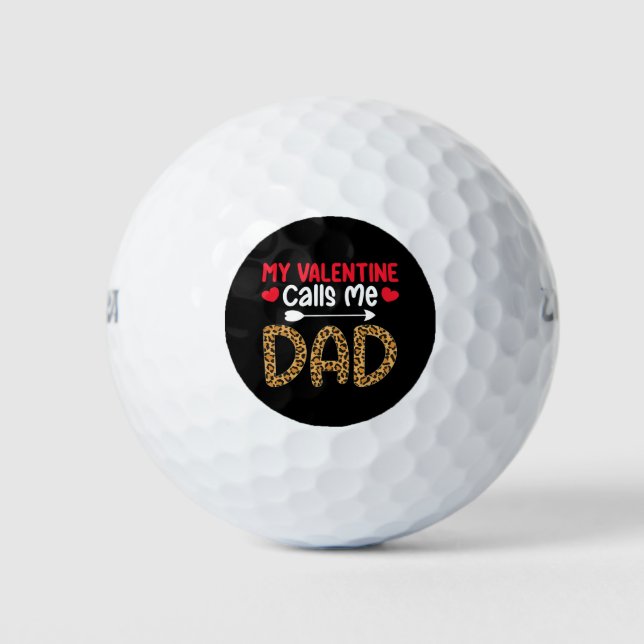 Mein Valentine nennt mich Vater Leopard Buffalo Ka Golfball (Vorderseite)
