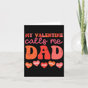 Mein Valentine nennt mich Vater Retro Groovy Famil Karte
