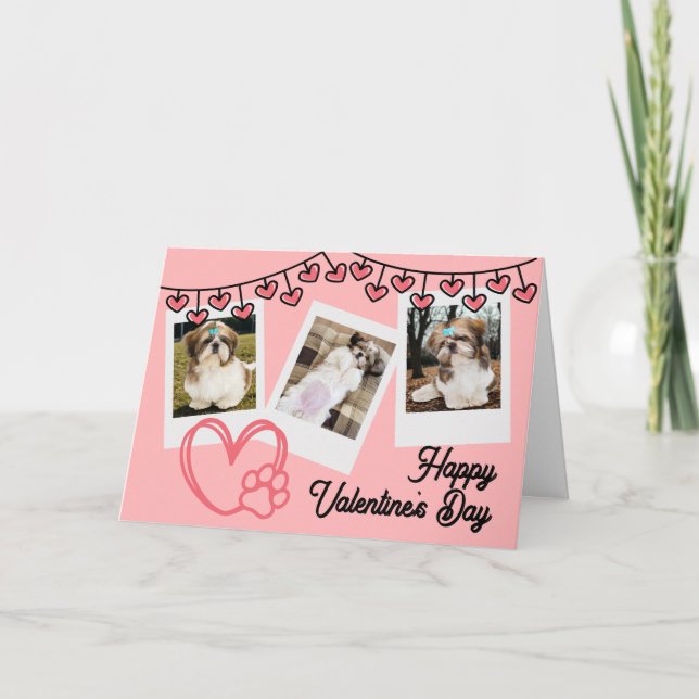 Mein Valentinstag hat Pfoten Feiertagskarte (Vorderseite)