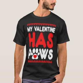 Mein Valentinstag hat Pfoten Hund Katze Tiere  Lus T-Shirt
