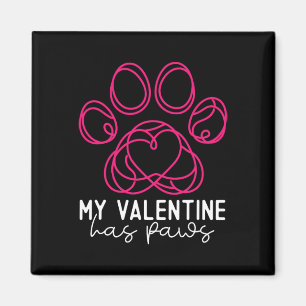 Mein Valentinstag hat Pfoten - Lustiger Hunde-Lieb Magnet