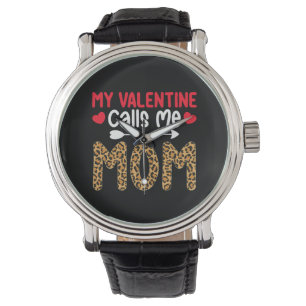 Mein Valentinstag nennt mich Mutter Leopard Büffel Armbanduhr