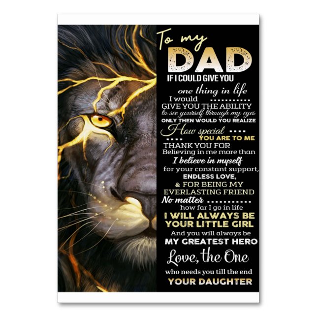 Mein Vater | Adorable Letter | Liebliches Geschenk Tischnummer (Vorderseite)