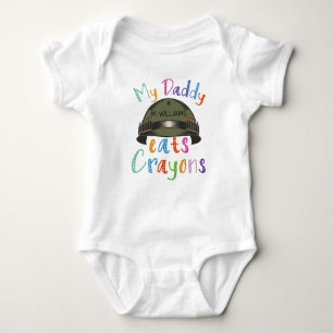 Mein Vater isst Crayons - Militärarmee Baby Strampler