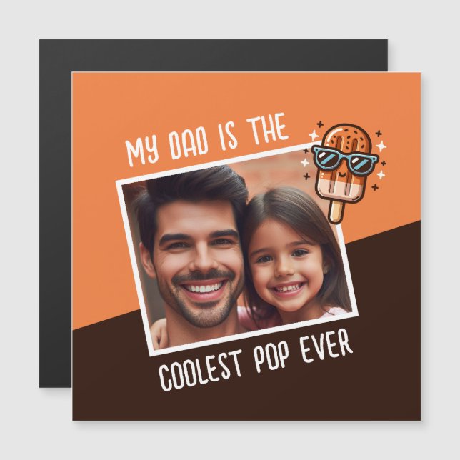 Mein Vater ist der Coolstste Pop je benutzerdefini Magnetkarte (Vorne/Hinten)