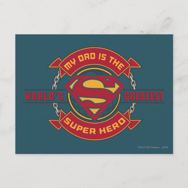 Mein Vater ist der größte Superheld der Welt Postkarte (Vorderseite)
