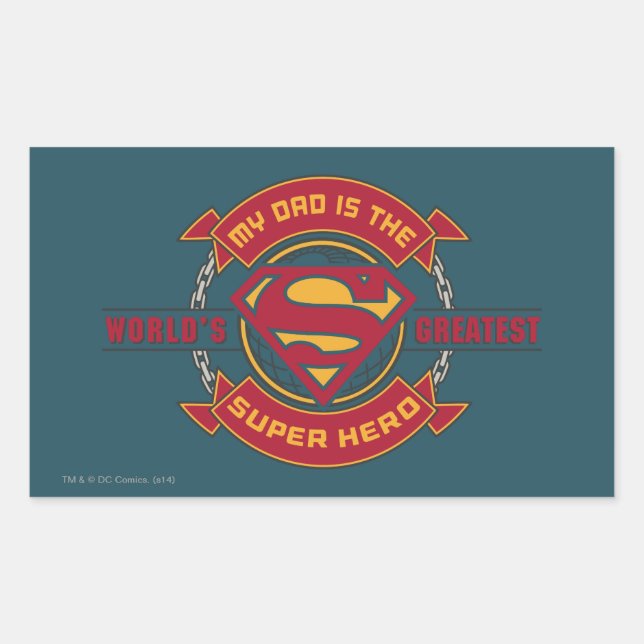 Mein Vater ist der größte Superheld der Welt Rechteckiger Aufkleber (Vorderseite)