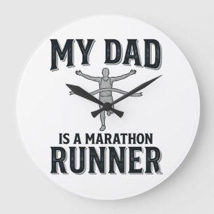 Mein Vater ist ein Marathonläufer Vintage-Shirt-De Große Wanduhr