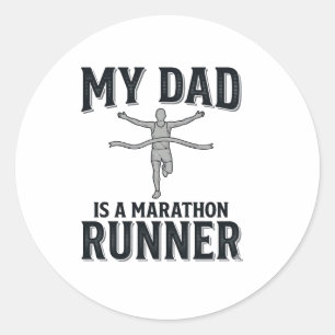 Mein Vater ist ein Marathonläufer Vintage-Shirt-De Runder Aufkleber