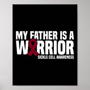 Mein Vater ist eine burgundy Ribbon-Sichelzelle Poster