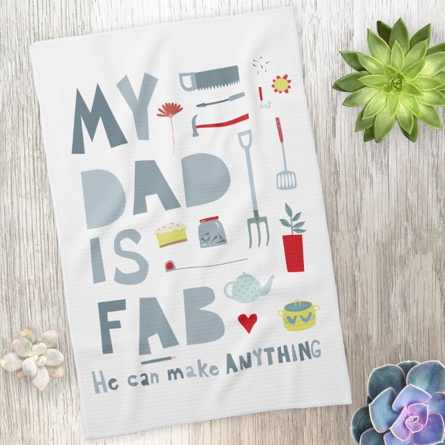 Mein Vater ist Fab Geschirrtuch (My Dad is Fab kitchen tea towel)