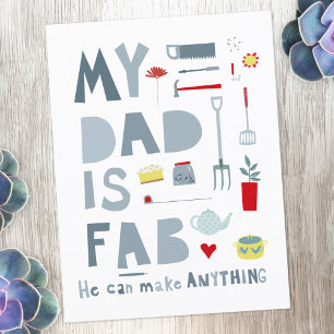 Mein Vater ist Fab Postkarte